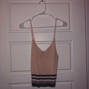 Kendall & Kylie Pink-Striped Tank Top